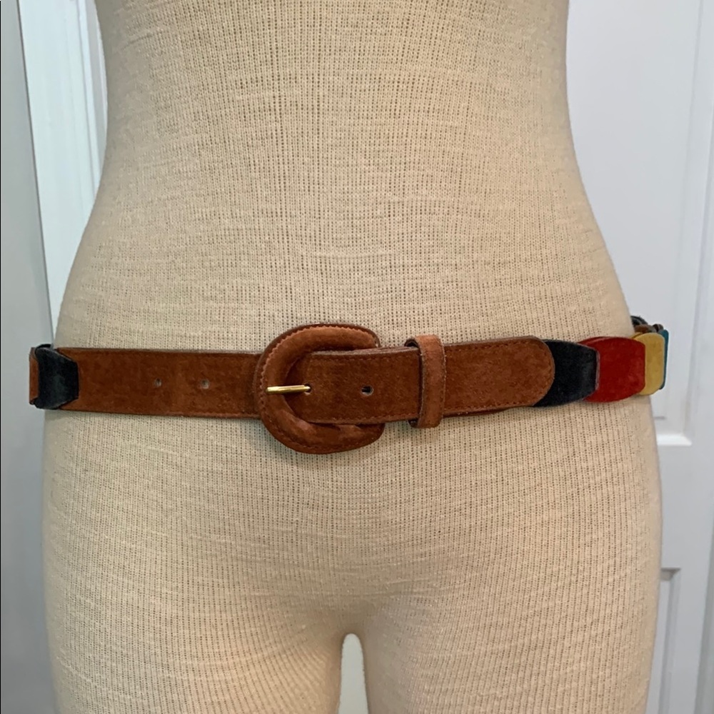 Genuine Leather Multi Colored Looped Belt